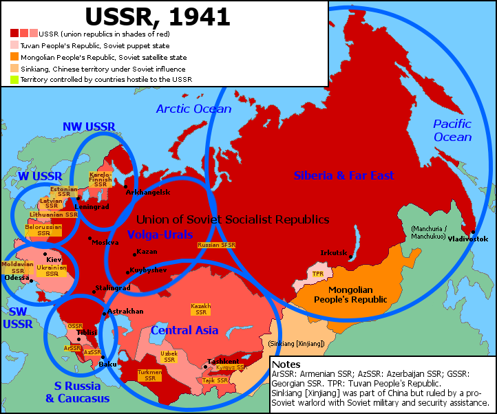 Locator Map for the 1941 USSR