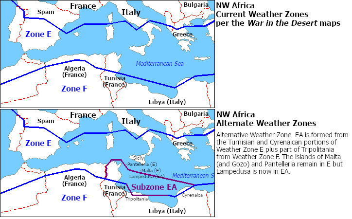 Zone E Alternative Weather Zones
