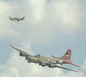 P-51 escorting a B-17