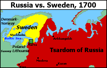 Map of Russia and Sweden, 1700